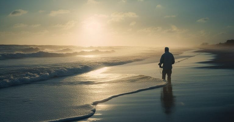 surf fisherman at carolina beach