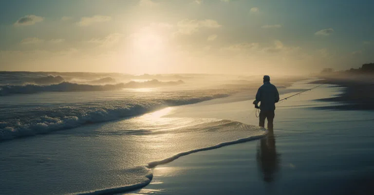 surf fisherman at carolina beach