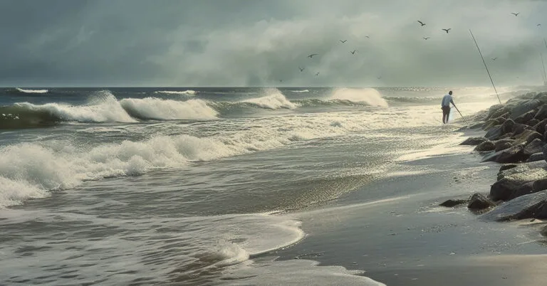 surf fishing at Carolina Beach